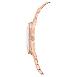Crystalline aura watch, Swiss Made, Metal bracelet, Rose gold tone, Rose gold-tone finish